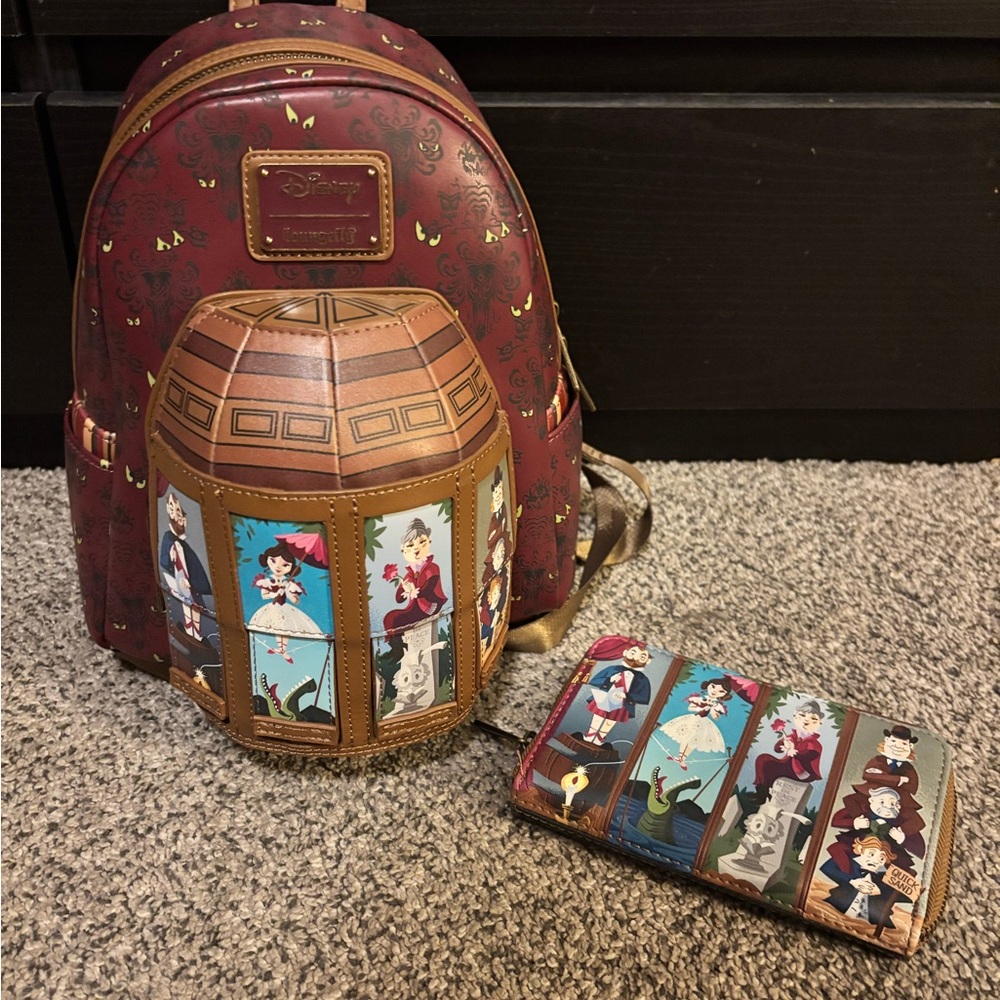 Haunted Mansion Loungefly Backpack and Wallet